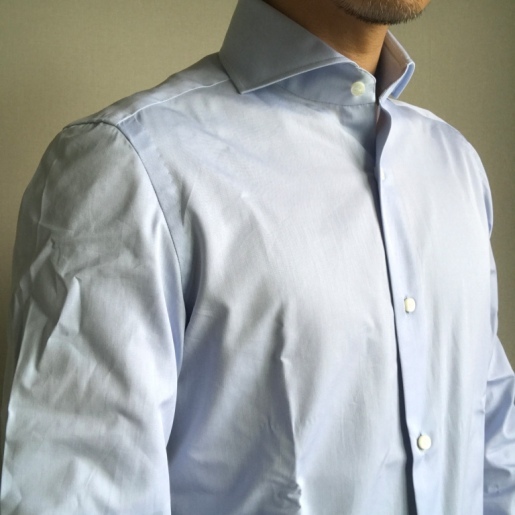 LUIGI BORRELLI（ルイジボレッリ）のコットンポプリンホリゾンタルカラードレスシャツ（FELICE）_⑫