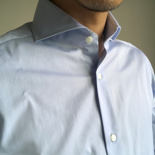 LUIGI BORRELLI（ルイジボレッリ）のコットンポプリンホリゾンタルカラードレスシャツ（FELICE）_⑬